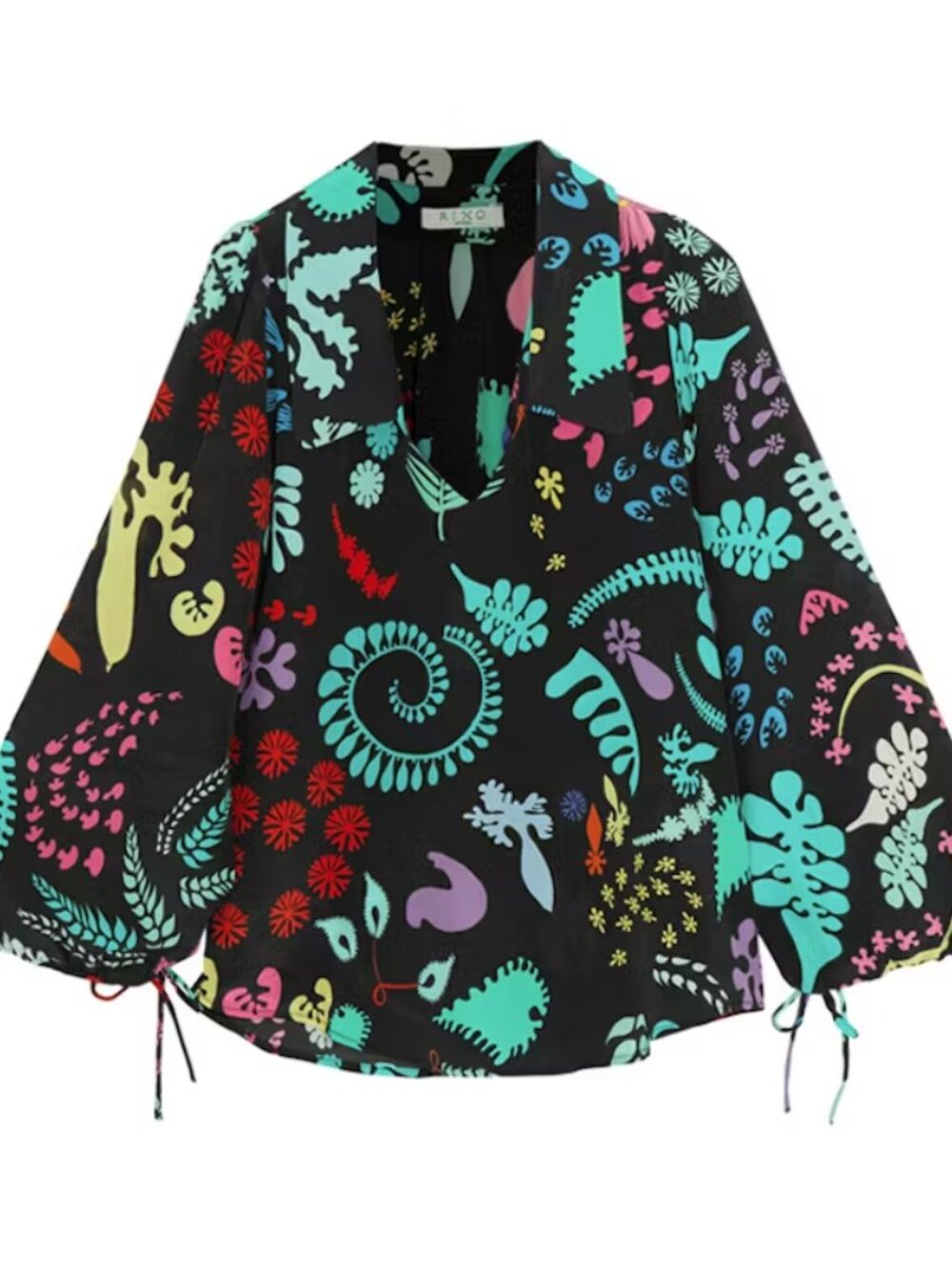 Rixo Angie Tie Blouse Multicolored Size Medium